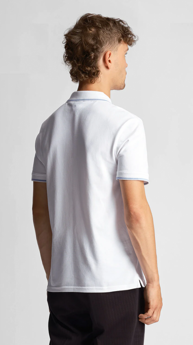 Tipped polo shirt W533-White/Ligh