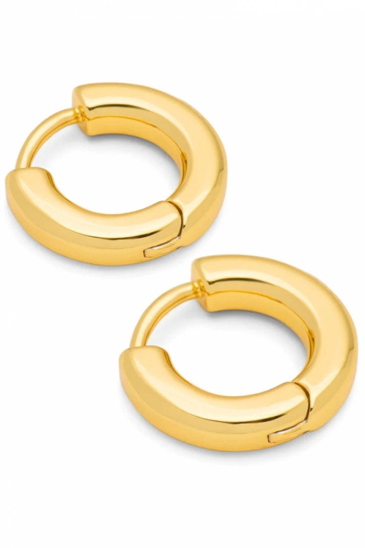 Buckle Hoops Large Pair Gold Plated
