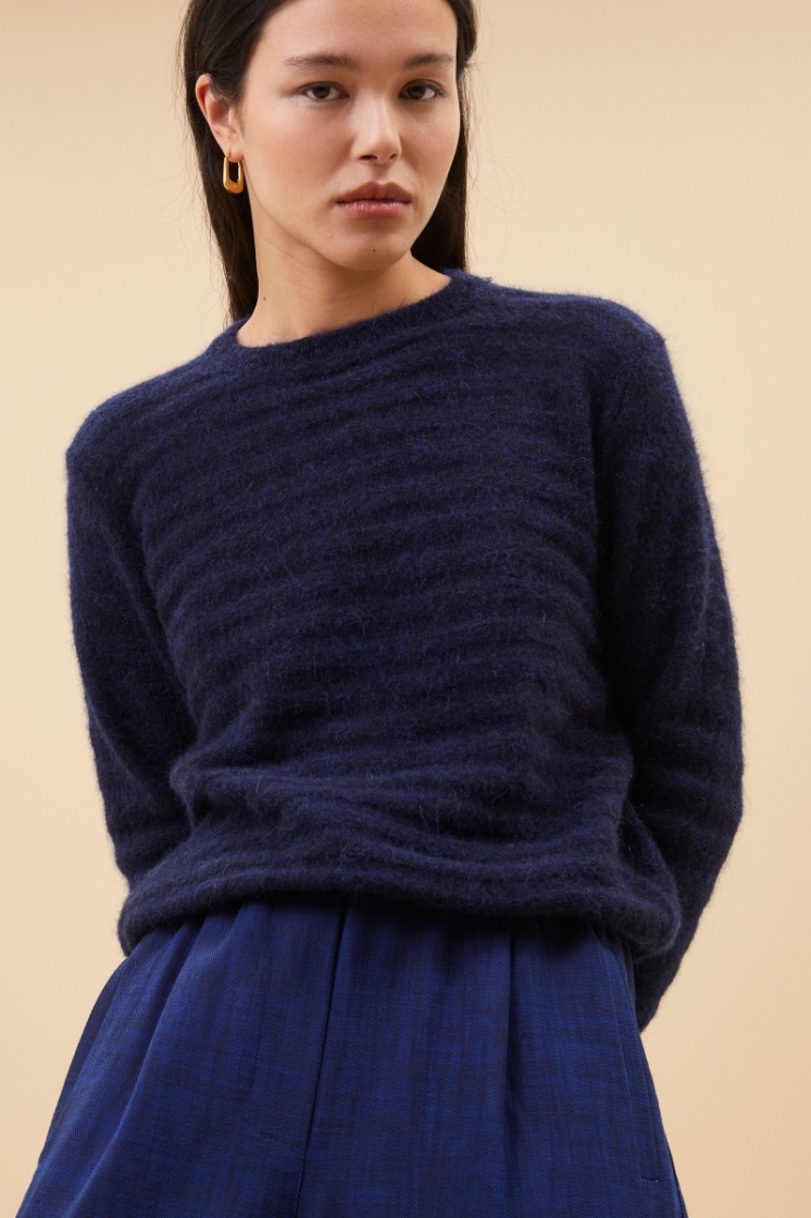 sonny stripe pullover 856-midnight