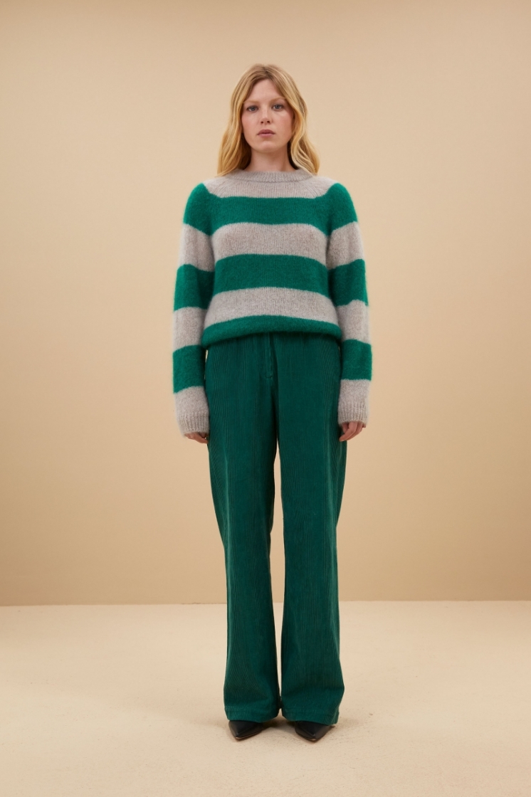 sian stripe pullover 423-Evergreen