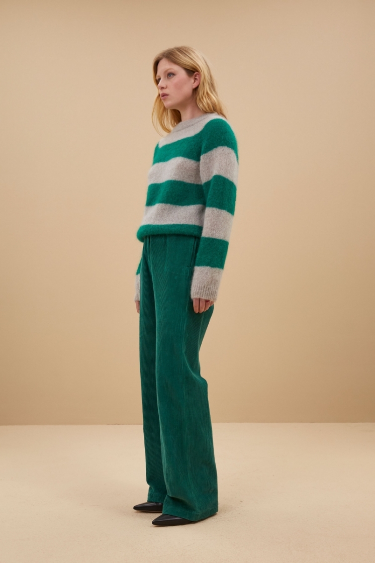 sian stripe pullover 423-Evergreen