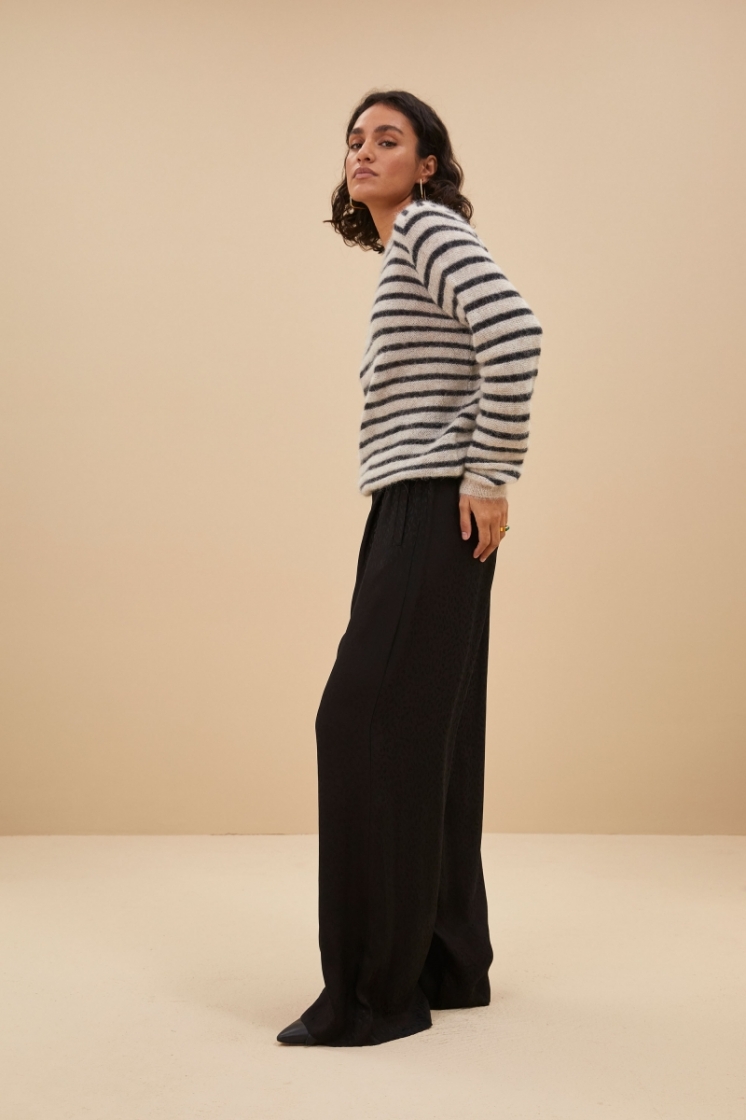 gwen thin stripe pullover 006-Sand