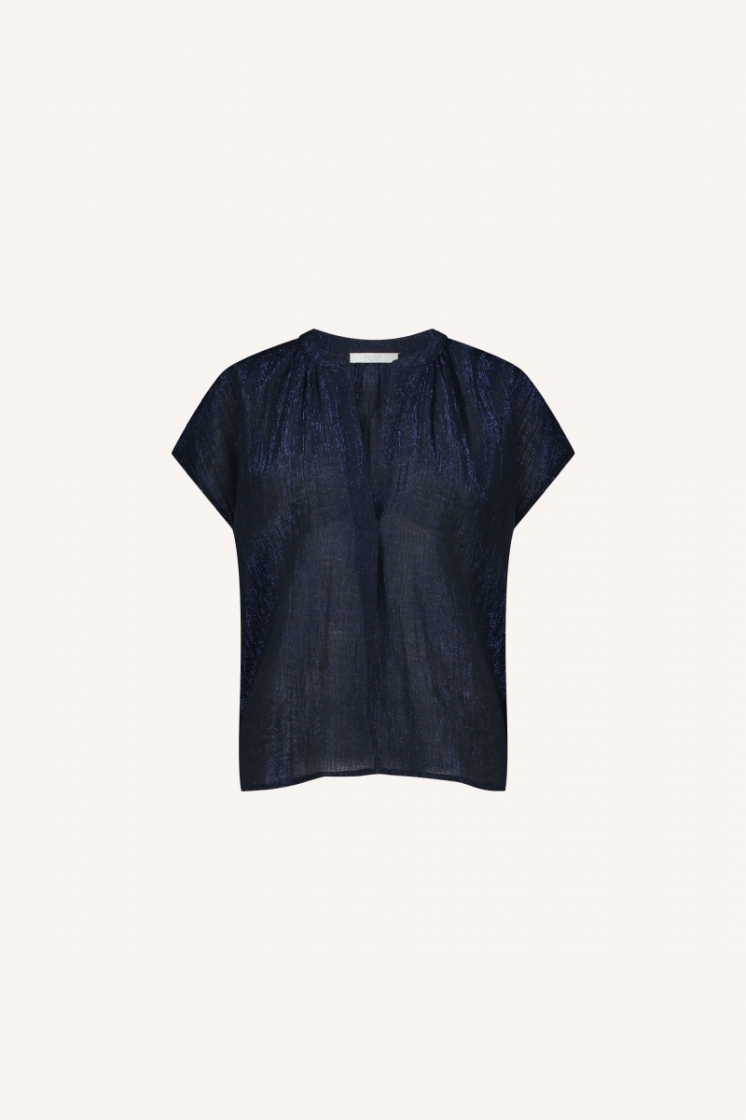 amie lurex blouse 856-Midnight