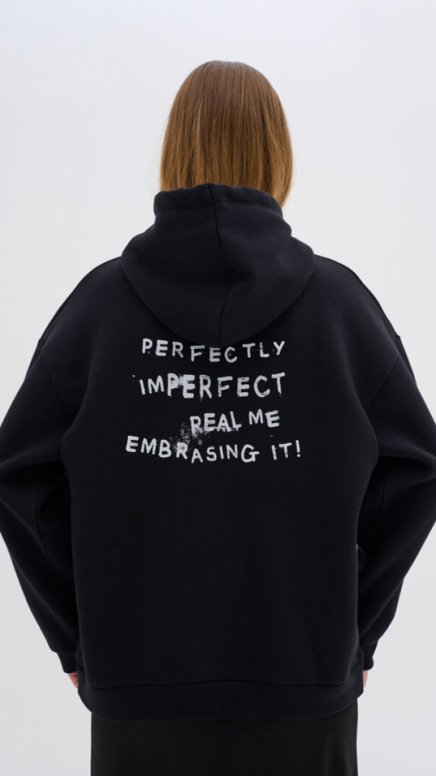 InesMW Back print hoodie 100031-Black