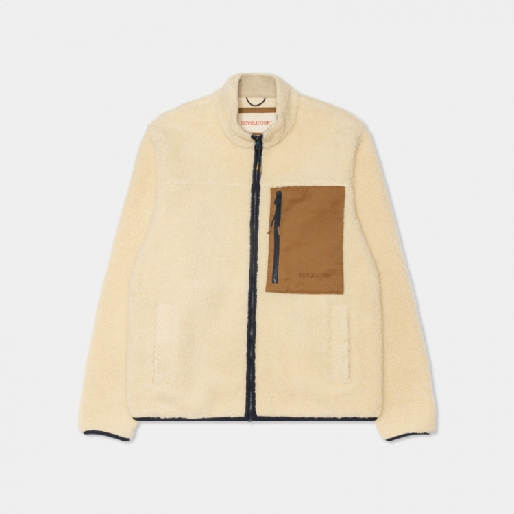 Pocket teddy jacket Offwhite