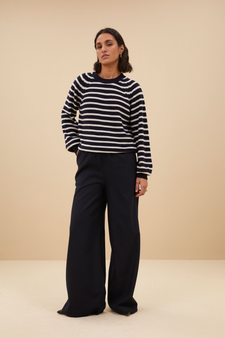 duccio stripe pullover 856-Midnight