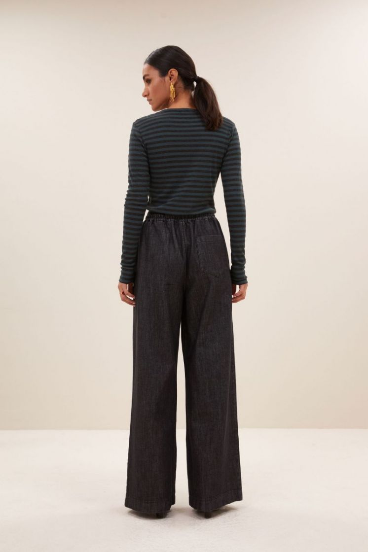 Basic ls melange stirpe top  475-Dried basil