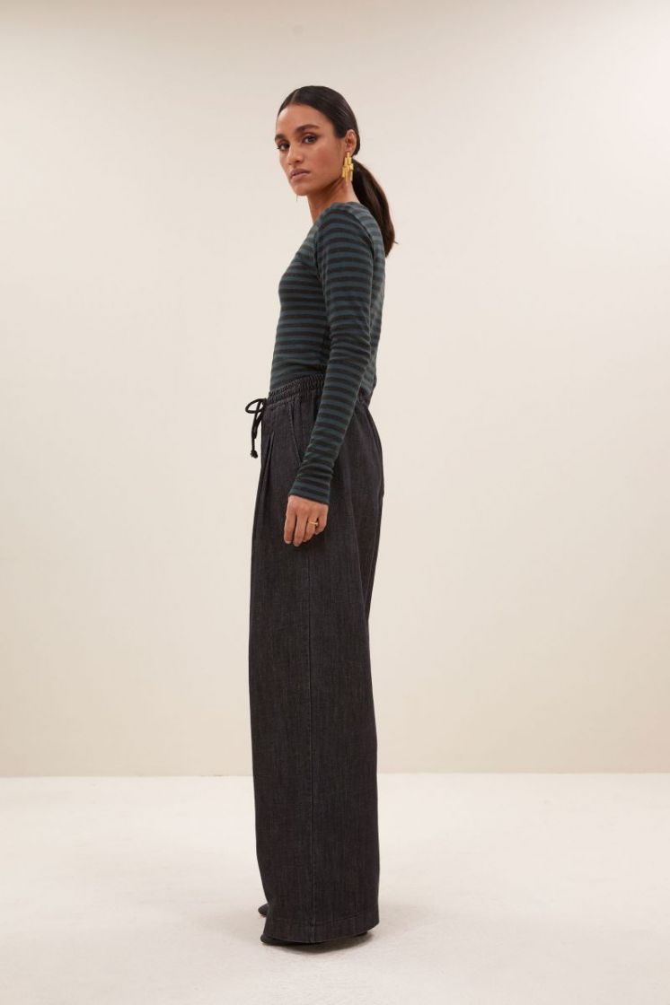 Basic ls melange stirpe top  475-Dried basil