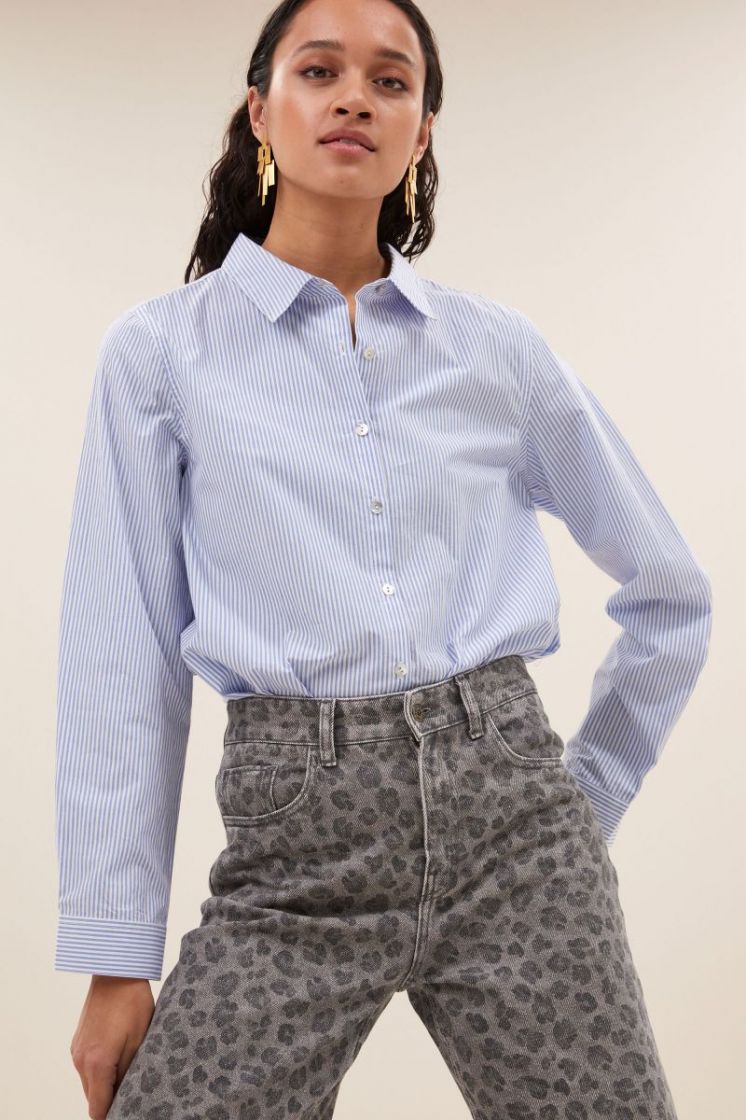 Joly blue stripe blouse 1607-Sky blue s