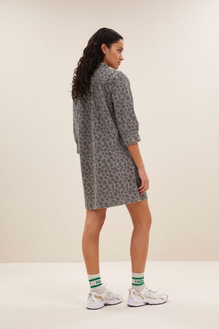 Flynth grey vheetah dress 803-Grey Cheeta