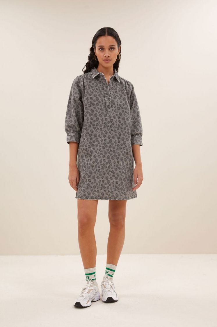 Flynth grey vheetah dress 803-Grey Cheeta