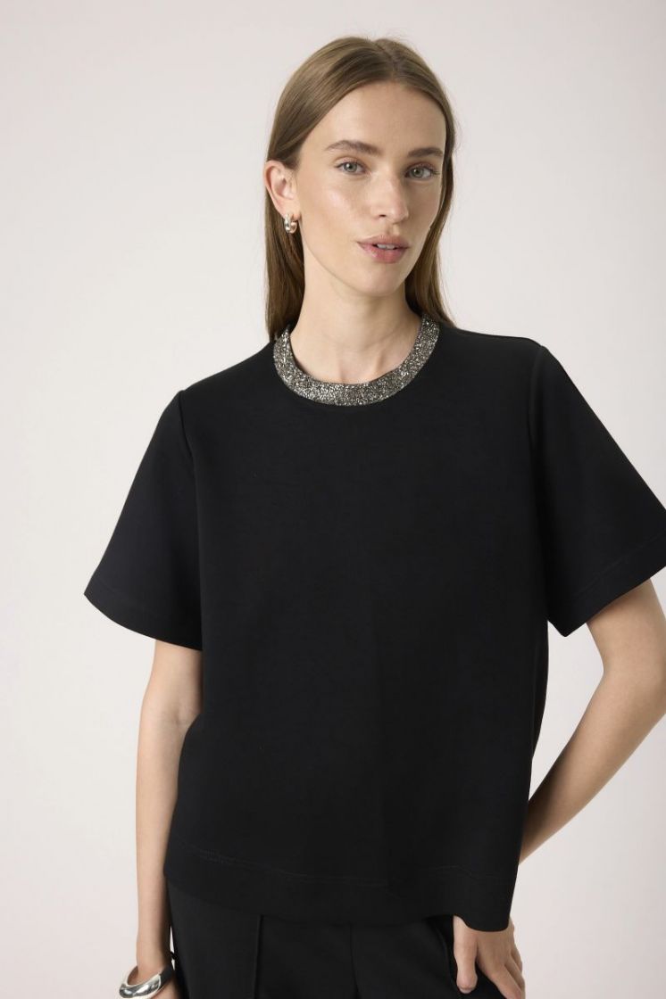 SLMarigold embellished tee 194008-Black