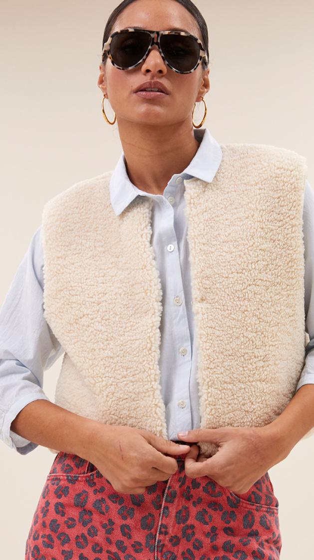 Wolly gilet 010-off white