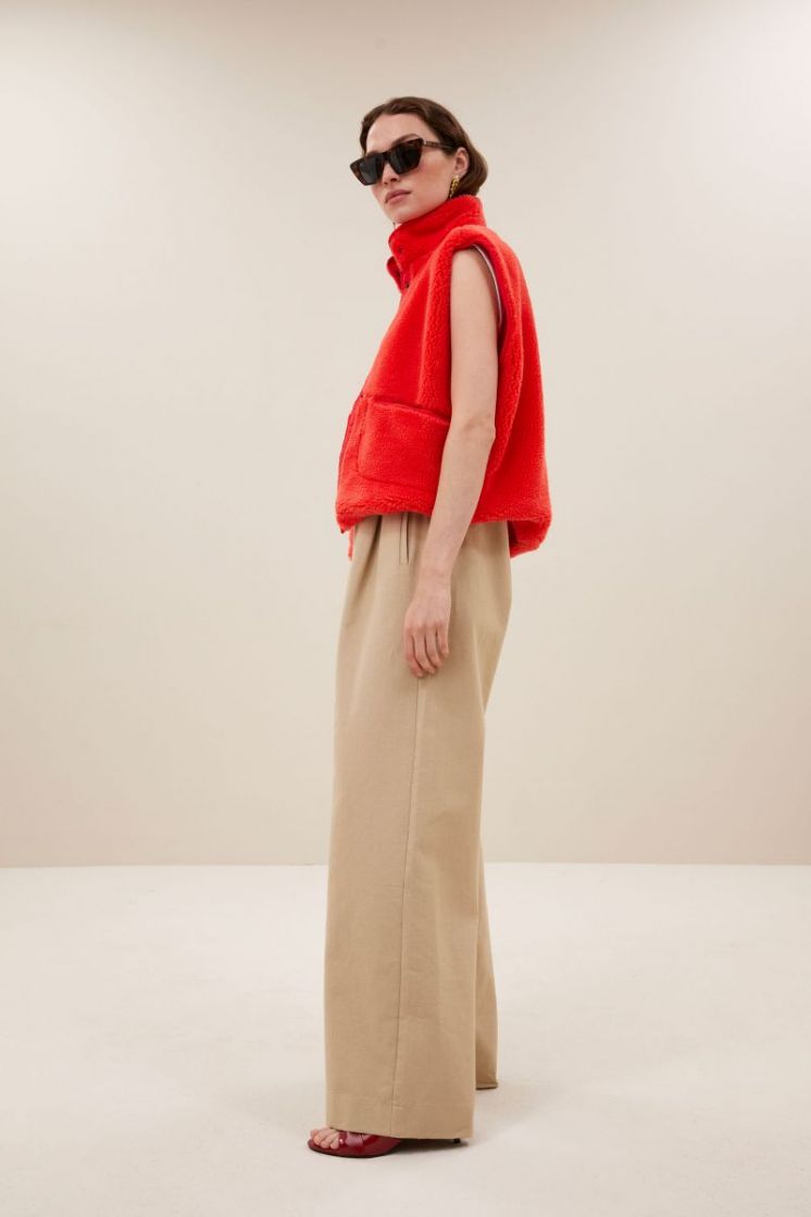 Steve Sleeveless Jacket 305-poppy red