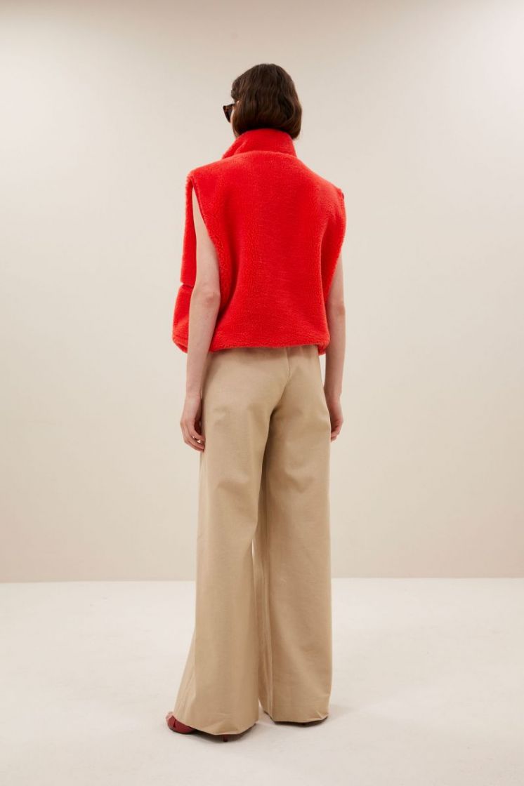 Steve Sleeveless Jacket 305-poppy red