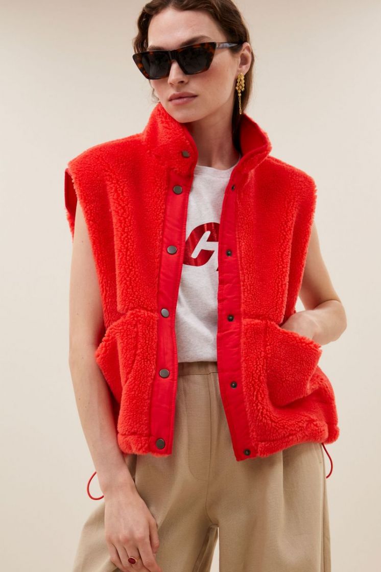 Steve Sleeveless Jacket 305-poppy red