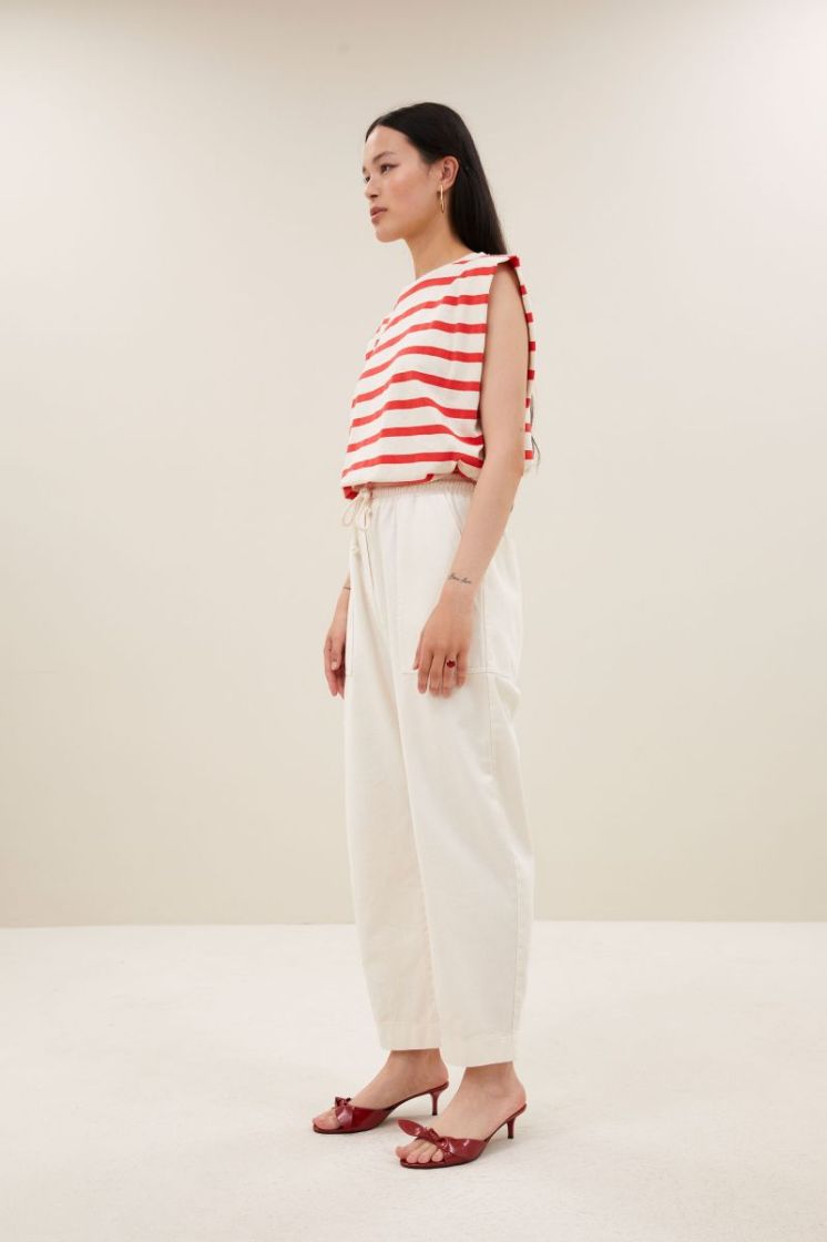 Diede Stripe Top 1323-Poppy Red 