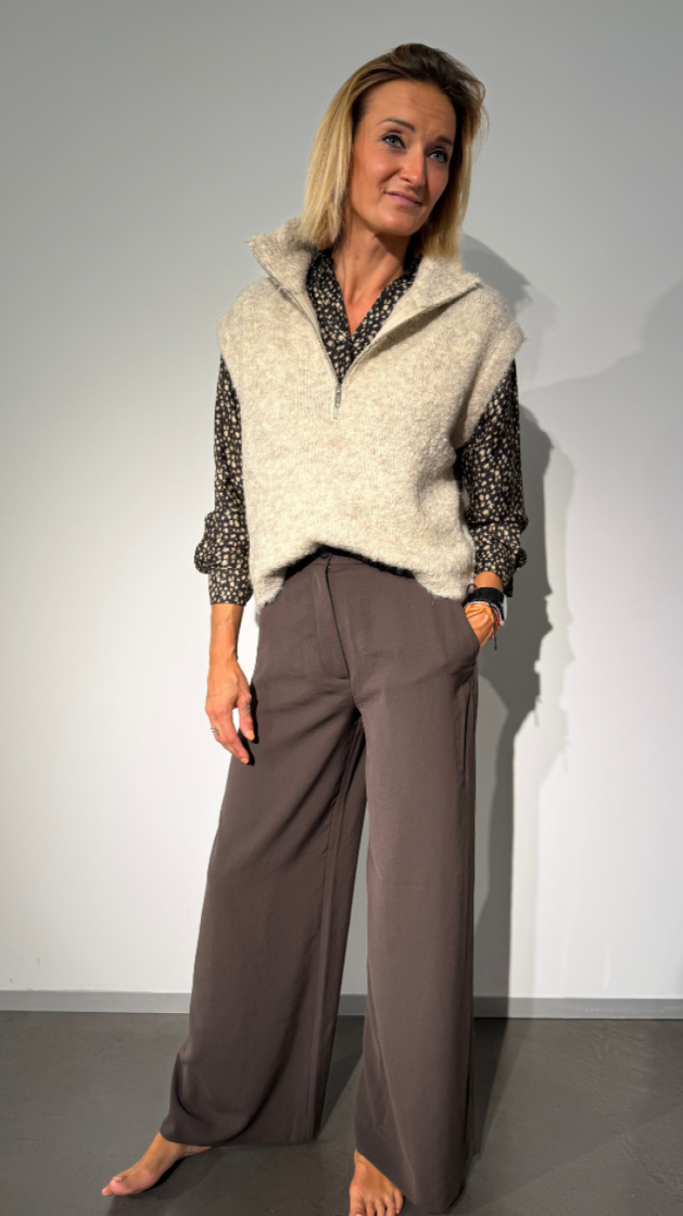 Jap Crepe Micah Pants 257-Brownstone