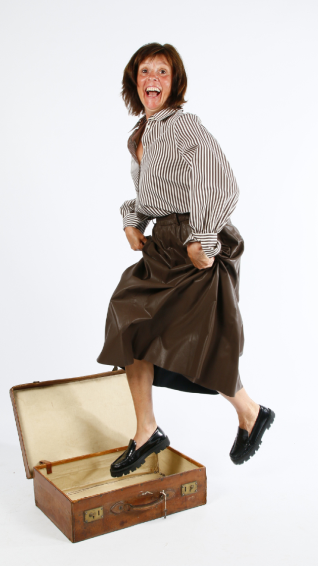 Leather-Like Skirt 258-Warm Brown